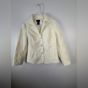 R.Q.T Chic Cream Quilted Blazer